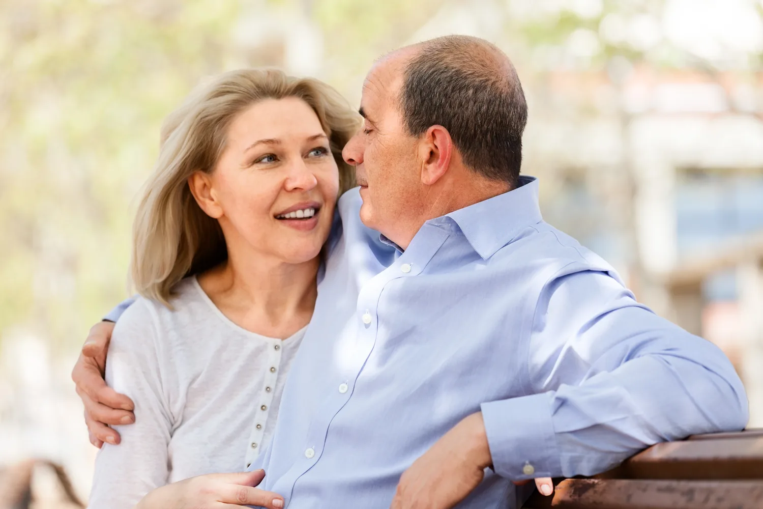 Love After Loss: a mature adult couple sharing an affectionate moment