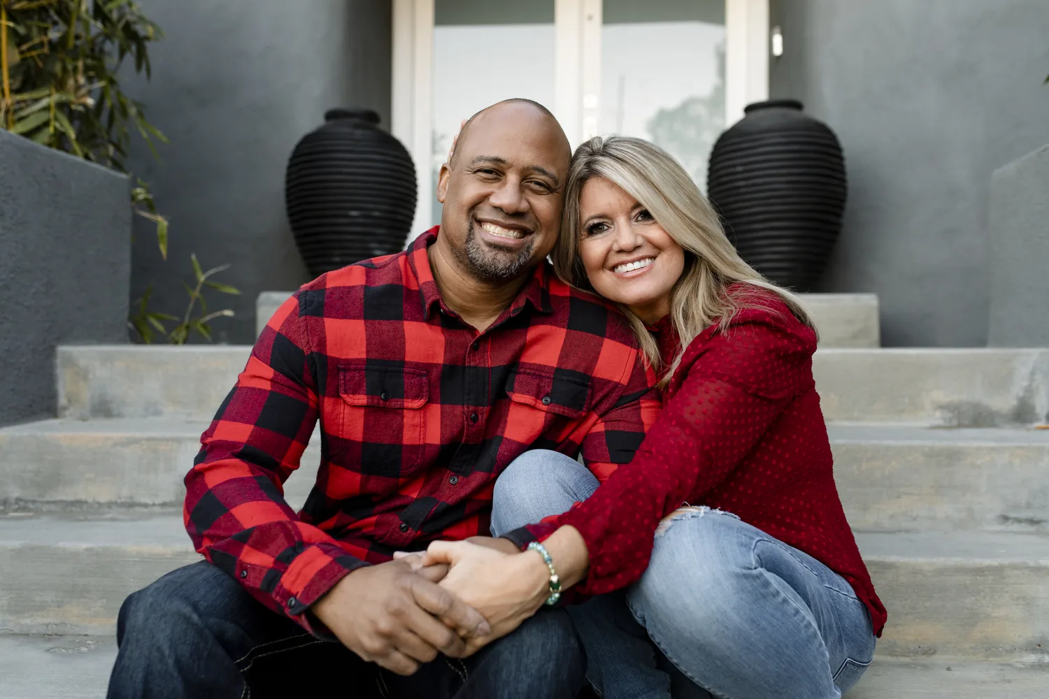 Couple sitting close on a porch, a portrait of commitment that need not lead to marriage